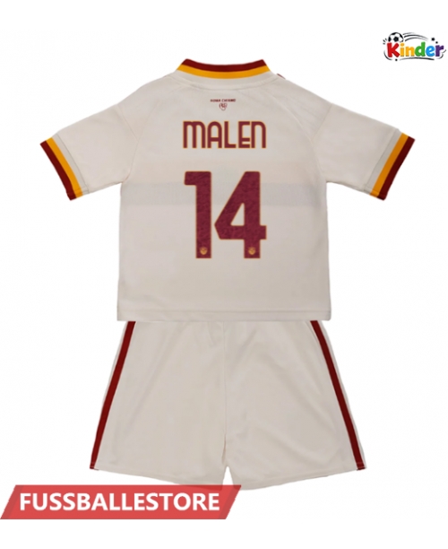 Günstige AS Roma Donyell Malen #14 Auswärts Trikotsatzt Kinder 2026-27 Kurzarm (+ Kurze Hosen)